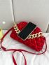 Minimalist Quilted Chain Ruched Bag