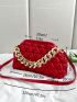 Minimalist Quilted Chain Ruched Bag
