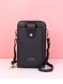 Letter Graphic Snap Button Phone Wallet