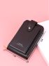 Letter Graphic Snap Button Phone Wallet