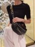 Quilted Chain Decor Crossbody Bag