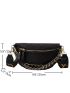 Quilted Chain Decor Crossbody Bag