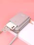 Letter Graphic Snap Button Phone Wallet