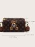 Cartoon Bear Appliques Bucket Bag