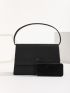 Minimalist Bow Decor Flap Square Bag
