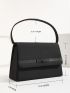 Minimalist Bow Decor Flap Square Bag