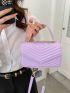 Chevron Flap Chain Square Bag