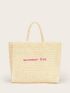 Letter Graphic Straw Bag