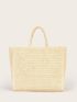 Letter Graphic Straw Bag