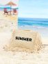 Letter Patch Fringe Decor Clutch Bag