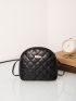 Mini Quilted Detail Metal Decor Dome Bag