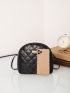 Mini Quilted Detail Metal Decor Dome Bag
