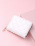 Artificial Patent Leather Quilted Small Purse