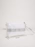 Crocodile Embossed Rhinestone Decor Square Bag