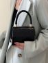 Mini Crocodile Embossed Flap Square Bag