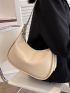 Minimalist Buckle Decor Baguette Bag