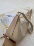 Minimalist Buckle Decor Baguette Bag