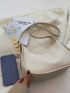 Minimalist Buckle Decor Baguette Bag