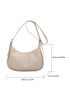 Minimalist Buckle Decor Baguette Bag