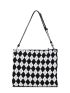 Argyle Print Canvas Square Bag