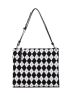 Argyle Print Canvas Square Bag
