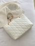 Quilted Chain Shoulder Tote Bag