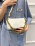 Quilted Flap Chain Handle Square Bag