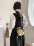 Mini Faux Pearl Decor Bucket Bag