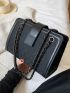 Letter Graphic Chain Shoulder Bag