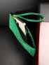 Stitch Detail Square Bag With Wristlet