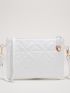 Quilted Embossed Zip Crossbody Bag