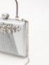 Rhinestone Decor Top Handle Evening Bag