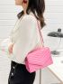 Mini Quilted Pattern Chain Square Bag