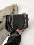 Mini Quilted Pattern Chain Square Bag