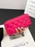 Quilted Artificial Patent Leather Long Purse