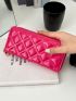 Quilted Artificial Patent Leather Long Purse