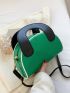 Colorblock Double Handle Dome Bag