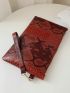 Allover Snakeskin Pattern Clutch Bag