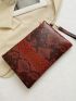 Allover Snakeskin Pattern Clutch Bag