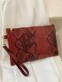 Allover Snakeskin Pattern Clutch Bag