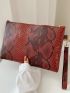 Allover Snakeskin Pattern Clutch Bag