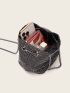 Mini Allover Rhinestone Decor Bucket Bag