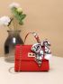 Twilly Scarf Decor Chain Flap Square Bag