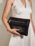 Crocodile Embossed Detail Square Bag