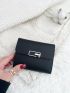 Metal Decor Fold Over Small Wallet