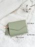 Tassel Decor Croc Embossed Flap Small Wallet