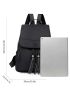Fringe Trim Decor Flap Backpack