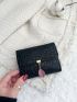 Crocodile Embossed Leaf Decor Small Wallet