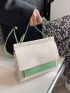 Colorblock Flap Square Bag