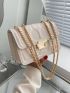 Mini Geometric Embossed Flap Chain Square Bag